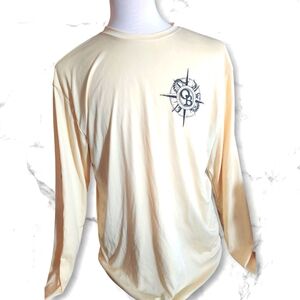 Gulf Of Mexico Orange Beach Polyester Yellow Men's Shirt Size Large